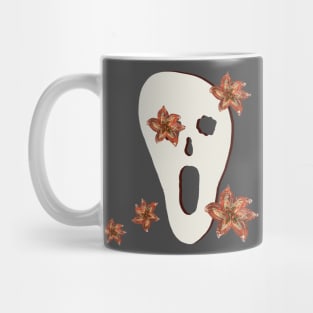 Scary mask and flowers Mug